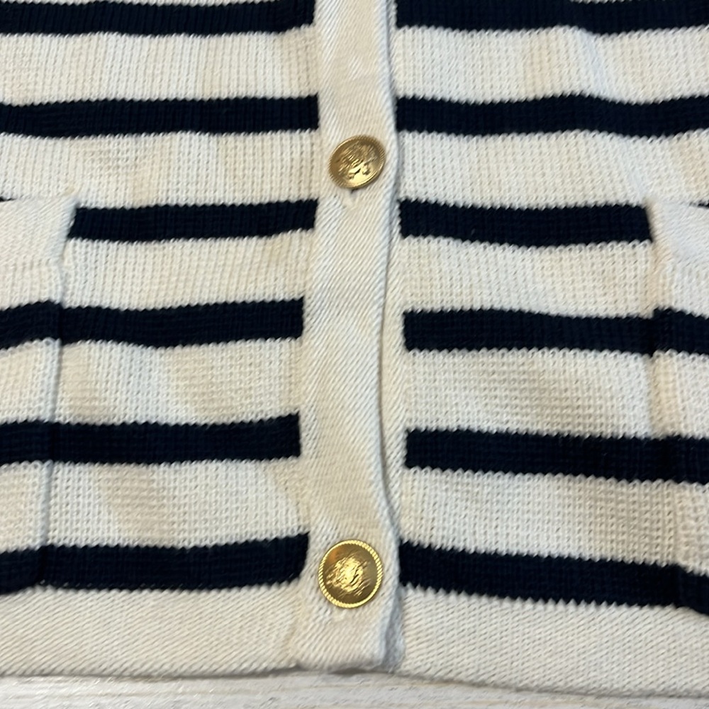 J Crew Striped Cotton Lady Jacket Cardigan Size 2X - Picture 6 of 13